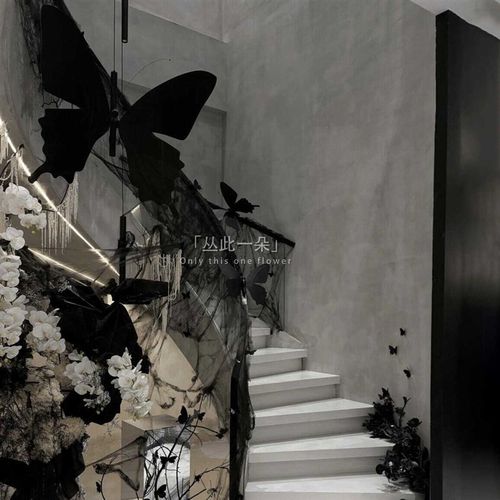 暗黑系纯黑色仿真蝴蝶商场橱窗立体摄影背景商场影楼布景装饰美陈