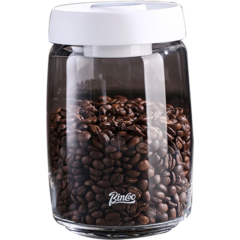 Bincoo咖啡豆密封罐高硼硅玻璃抽真空储存罐食品级大口径茶叶罐子