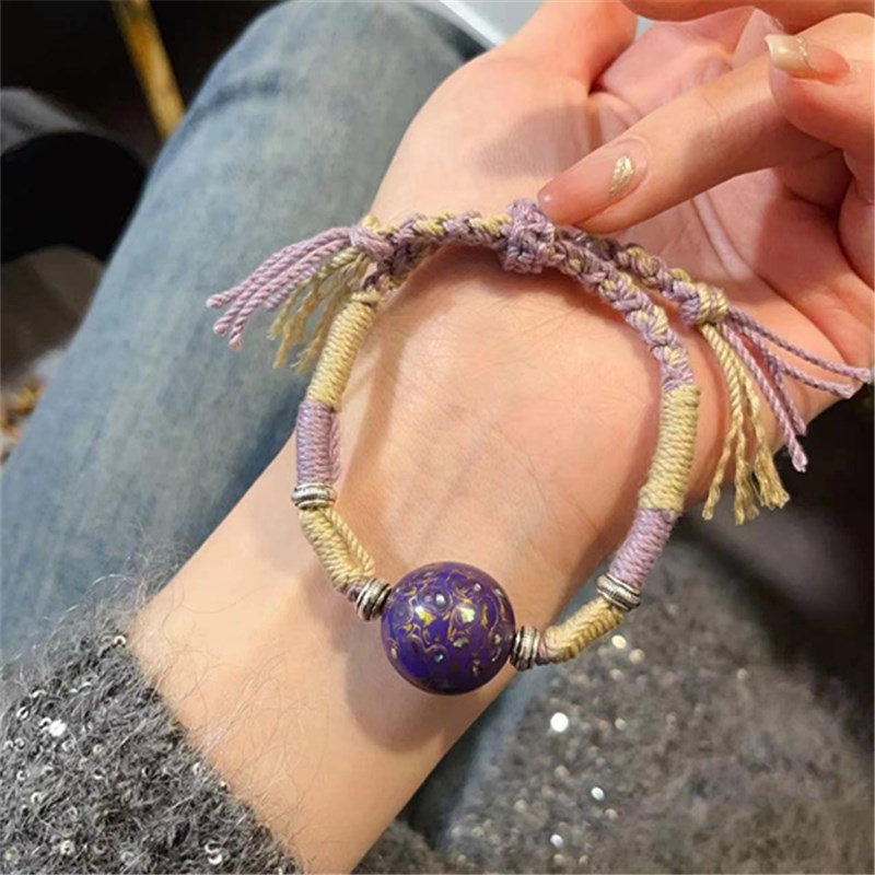 大漆珠手绳 多色可选 规格约20mm 【每批珠颜色纹路不同】 TY1517