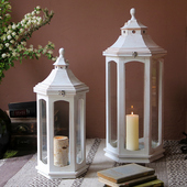 欧式 饰摆件大号马灯复古 木质风灯落地烛台婚礼造景橱窗样板间装