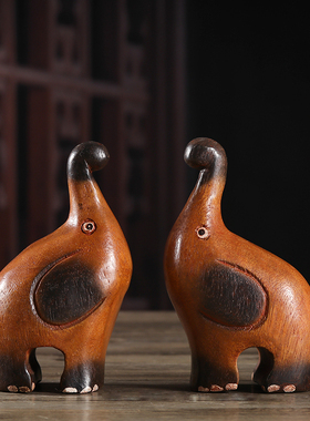 泰国进口实木小象东南亚摆件象木雕工艺品酒柜装饰品摆设吉祥如意