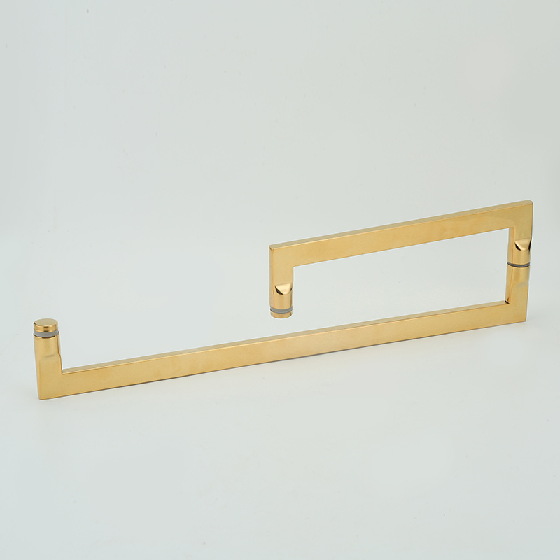 极简金色玻璃门拉手30不锈钢淋浴房卫生间浴室推拉门L型把手简约