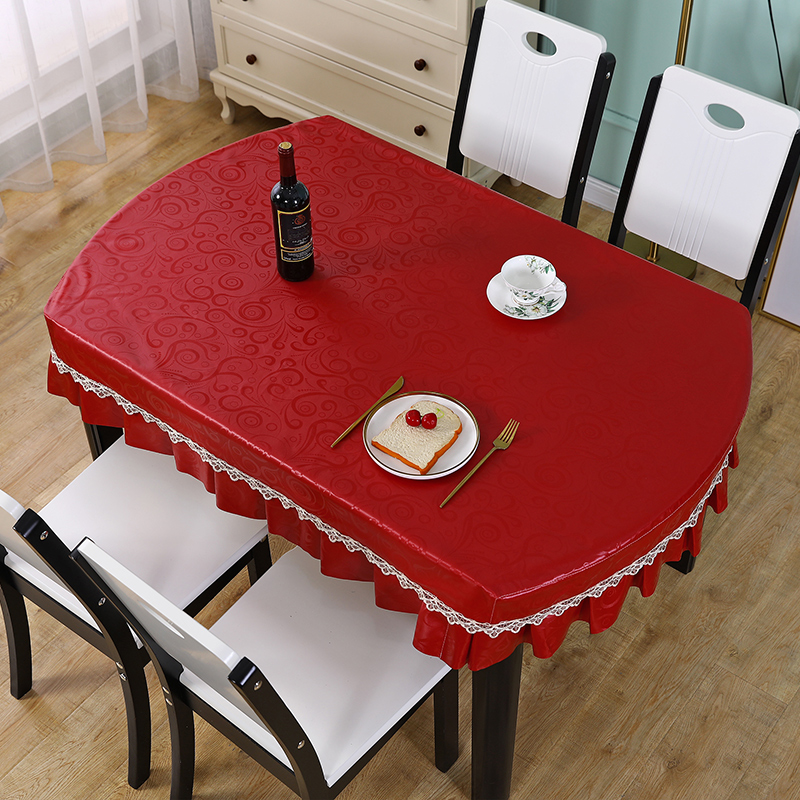 桌布免洗防油防水防烫椭圆形长方形桌垫皮餐桌罩客厅茶几台布罩