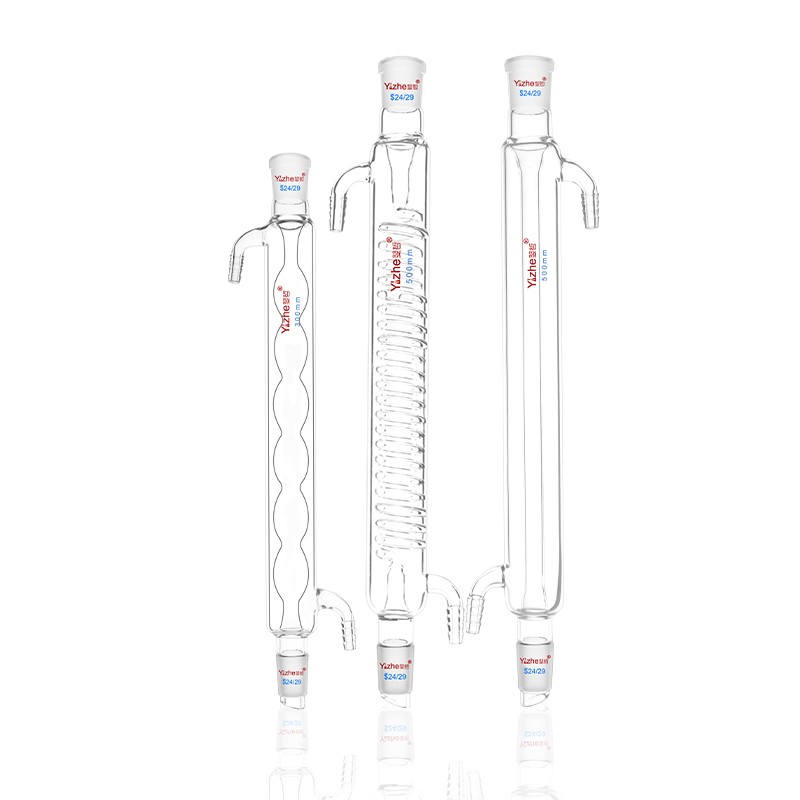 标准口玻璃球形冷凝管蛇形直形冷凝管高硼硅玻璃回流冷凝管200/30