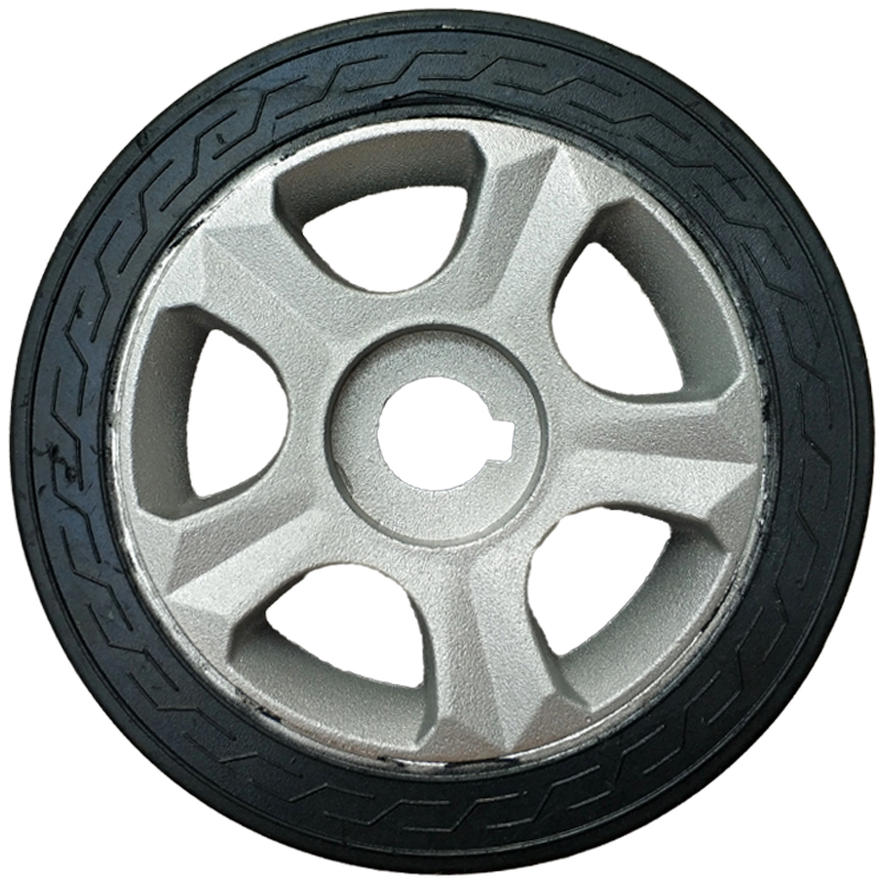 工地伸缩门大门轮子电动门驱动轮工厂大门橡胶轮伸缩门配件主动轮