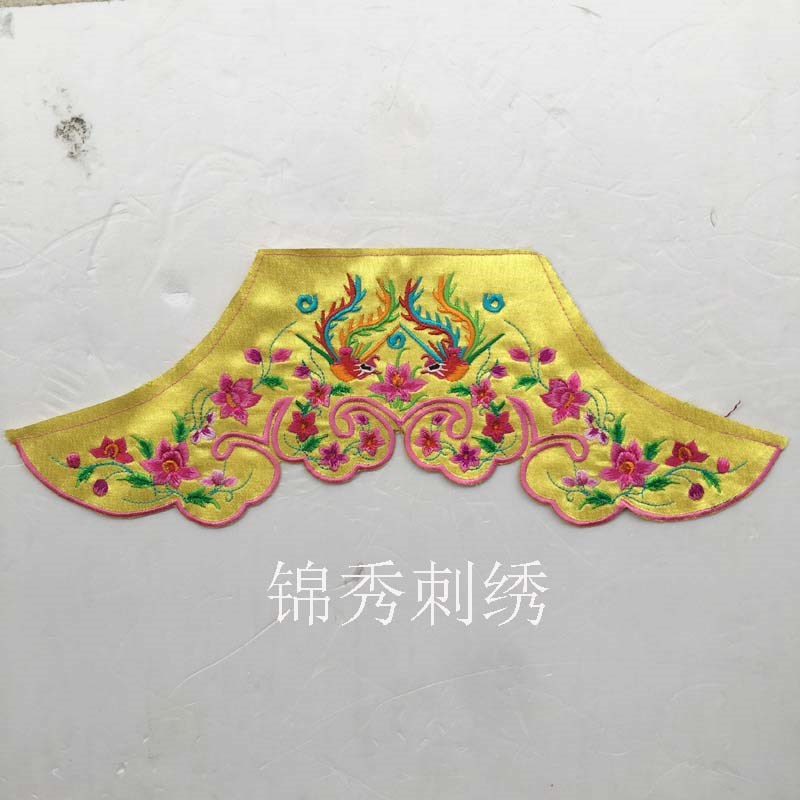 民族风肚兜花绣花民族风机绣特色刺绣绣片围腰刺绣