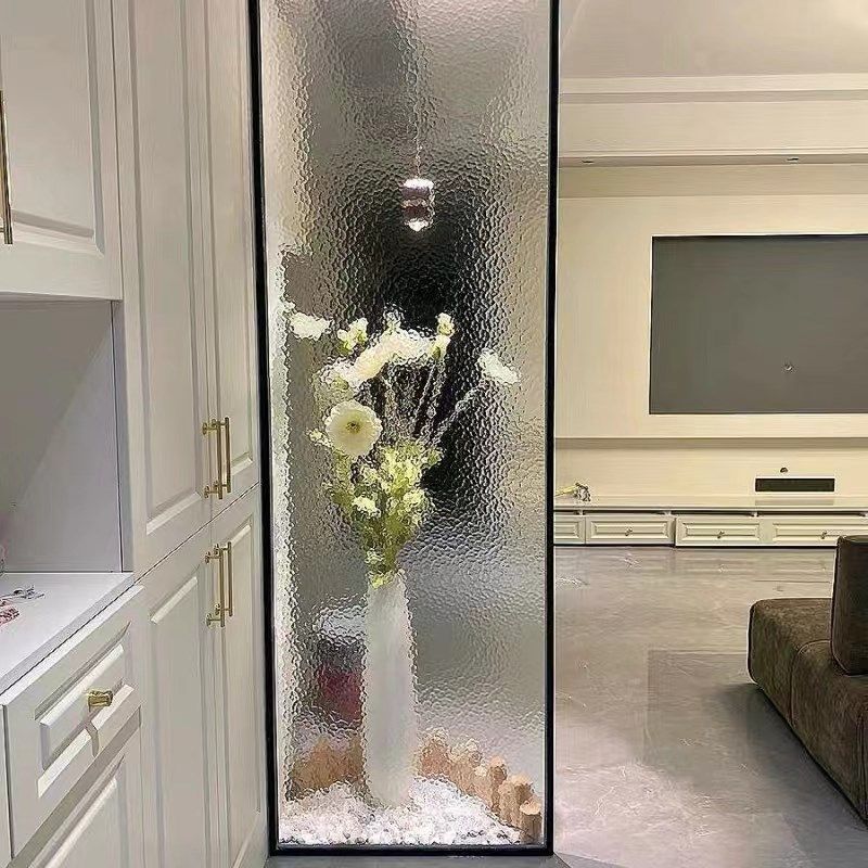 超白油画水波纹钢化艺术玻璃隔断屏风客厅入户卫生间半墙玄关卧室