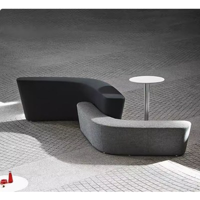 定制办公休闲接待会客商务区创意科技布沙发圆凳组合套装简约现代