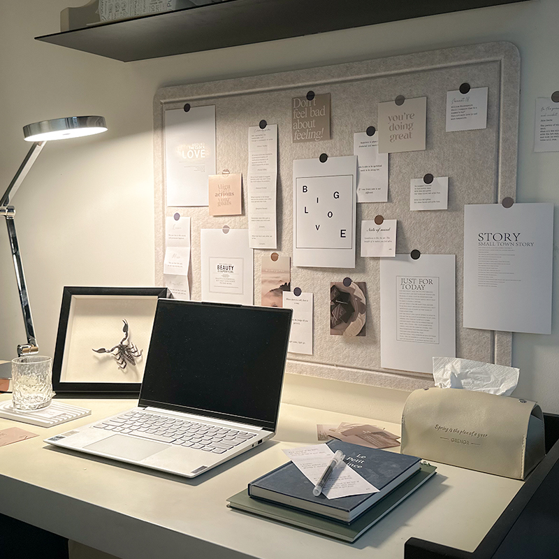 桌面便利贴备忘录展示毛毡板照片墙背景板作品展示墙面软木板毛粘