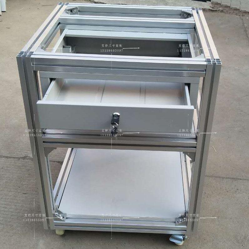 不锈钢操作维修台带轮移动桌推车工作台包装检验台实验测试桌抽屉