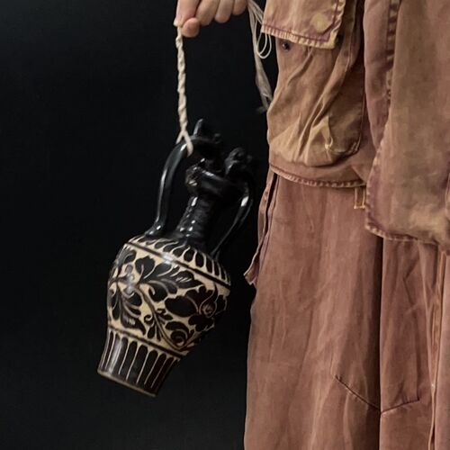 一枚橙 中古陶瓷花瓶中式花器插干枝民宿样板间层架装饰插花摆件