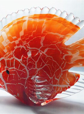 鱼缸布景工艺品博山琉璃鱼创意小摆件玻璃艺术品家居新房装饰品