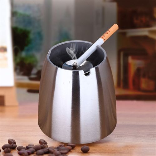 欧式时尚创意加厚不锈钢圆形烟缸烟灰盅高身烟灰缸小号大号可印字