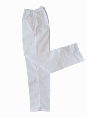 护士裤白色松紧腰女蓝色加大码医师白大褂护士服夏季薄款工作裤子