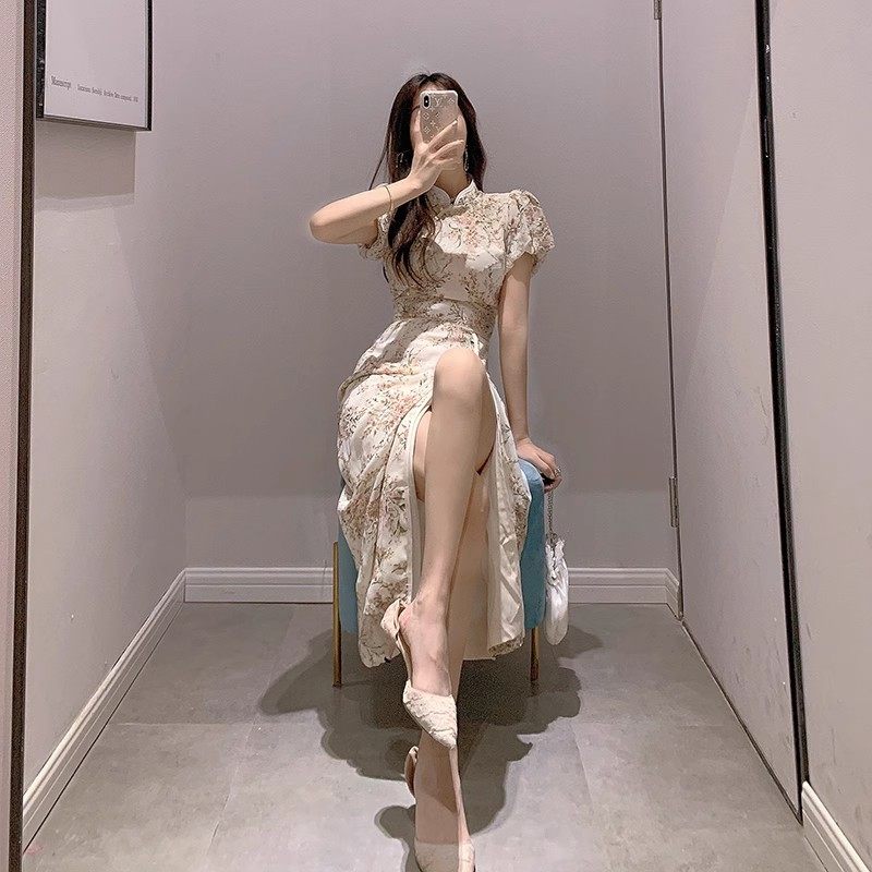 司藤裙碎花复古旗袍连衣裙中长款2024春季新款中国风少女领证登记,女装/女士精品,连衣裙,淘宝优惠券,粉丝福利购,淘宝优惠卷