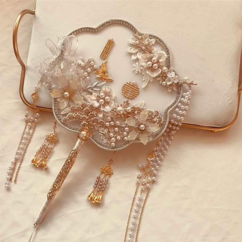 婚礼中式新娘喜扇团扇古典红色秀禾服结婚礼物出嫁扇子diy材料包,家居饰品,工艺扇/团扇/喜扇/折扇,淘宝优惠券,粉丝福利购,淘宝优惠卷