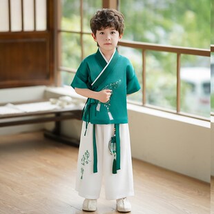 男童夏季汉服套装2024新款儿童中国风唐装男宝薄款男孩新中式古装
