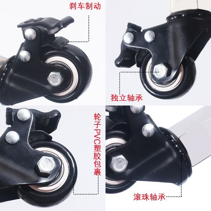 不锈钢移动护栏托盘加厚花盆底座托架万向轮防潮底盘承重置物架