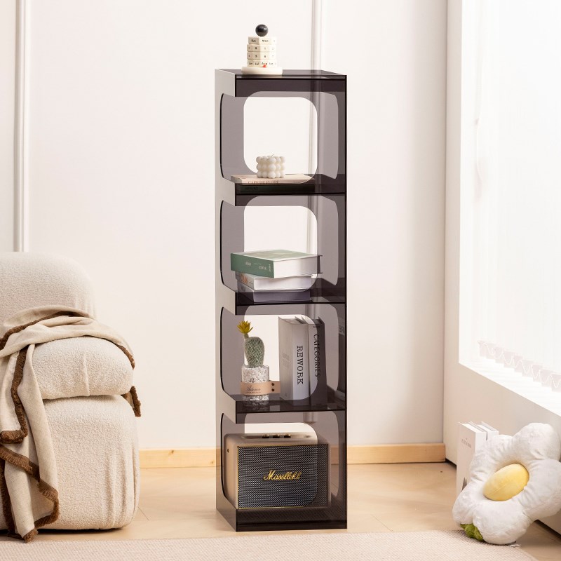 亚克力置物架简约客厅收纳落地多层办公室包包展示柜服装店陈列架