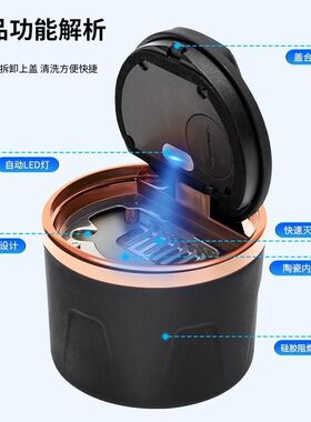适用于宝马新款车载烟灰缸5系1系3系X1X3X5X6自带夜灯 内饰用品