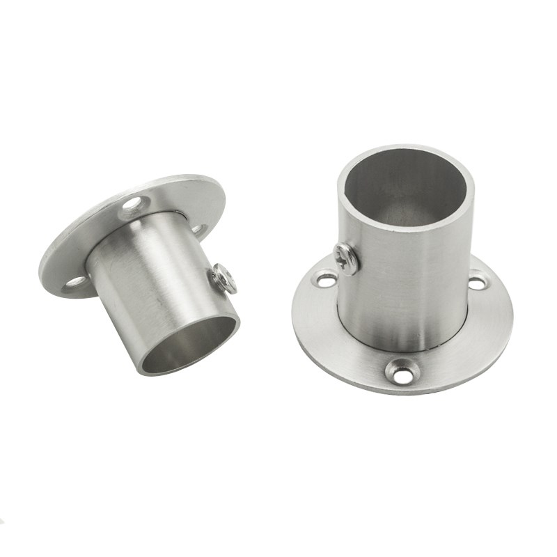 管座不锈钢法兰座管底座晾衣杆五金配件衣柜挂衣杆托毛巾座窗帘座