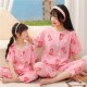 樱桃母女睡衣春夏小女孩儿童宝宝空调家居服套装 亲子棉绸短袖 长裤