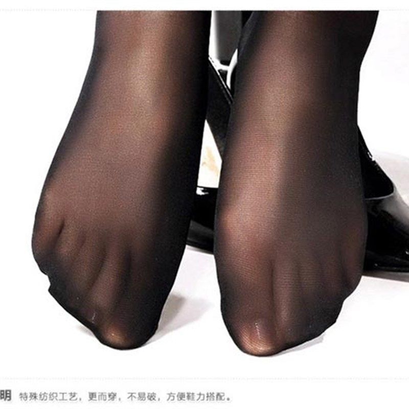 品彩春秋超薄款防勾丝连裤袜美腿丝袜防掉裆肉黑色打底袜10双装夏