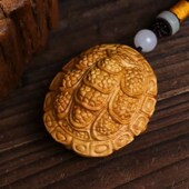 黄杨木雕富甲一方手把件实木质男士 随身盘玩物件富甲天下吊坠挂件