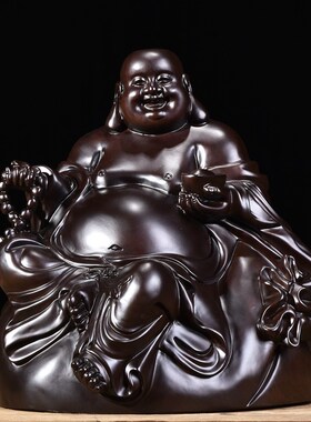 花梨木雕大肚弥勒佛像摆件实木招财布袋坐笑佛中式工艺品客厅饰品