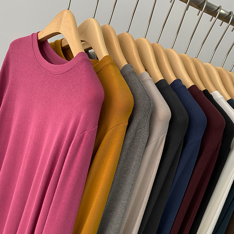 元熙6099-1春季新款洋气打底衫女宽松弹力长袖T恤带标内搭上衣潮