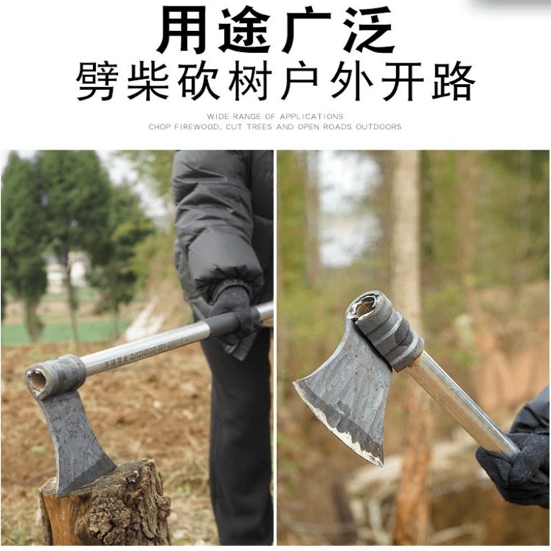 包邮开山劈柴伐木斧头大号轨道钢手工锻打斧家用砍柴砍树全钢斧子