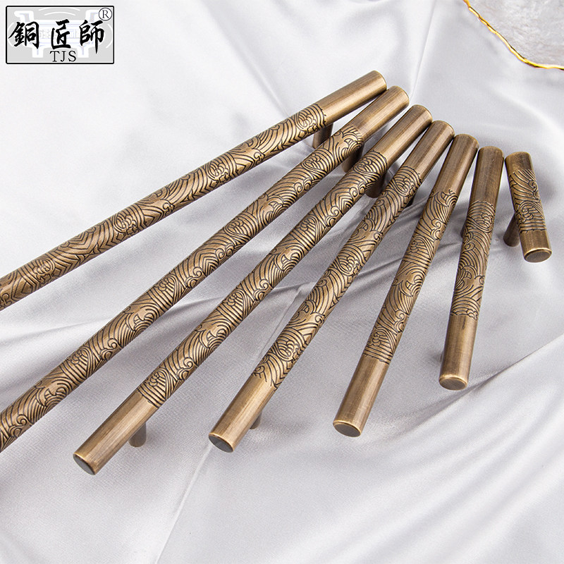 铜匠师新中式拉手衣橱柜门轻奢把手抽屉拉手雕花黄铜金色小拉手,基础建材,小拉手,淘宝优惠券,粉丝福利购,淘宝优惠卷