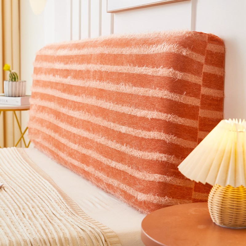 雪尼尔床头套软包2024新款万能通用弹力全包木头硬板床头罩高级感