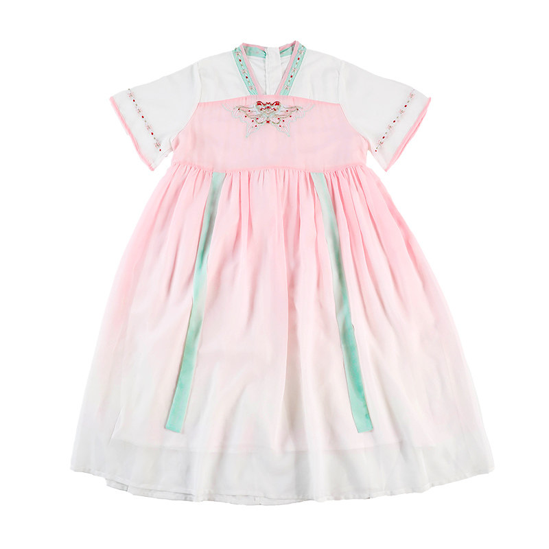 胖女童汉服儿童夏季加肥加大中国风复古裙子中大童长裙短袖连衣裙,童装/婴儿装/亲子装,汉服,淘宝优惠券,粉丝福利购,淘宝优惠卷