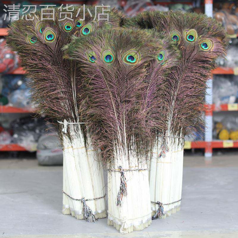 孔雀羽毛翎尾90-100cm客厅家居摆件插瓶花瓶装饰天然真孔雀毛