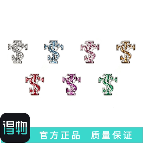 S925银针STK闪粉珐琅钻石耳钉