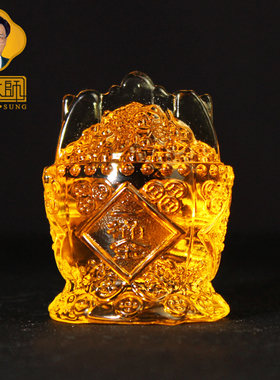 宋韶光大师新款 一桶金 钱罐 黄水晶摆件商务礼品