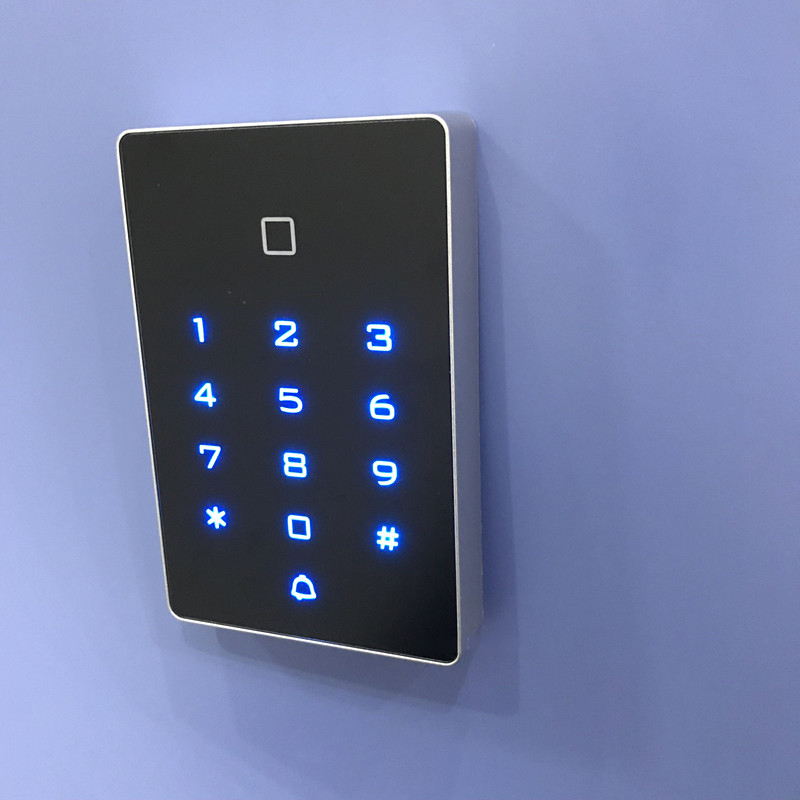 智能开玻璃门无框电插锁密码IC刷卡电子门禁系统装磁力锁支架