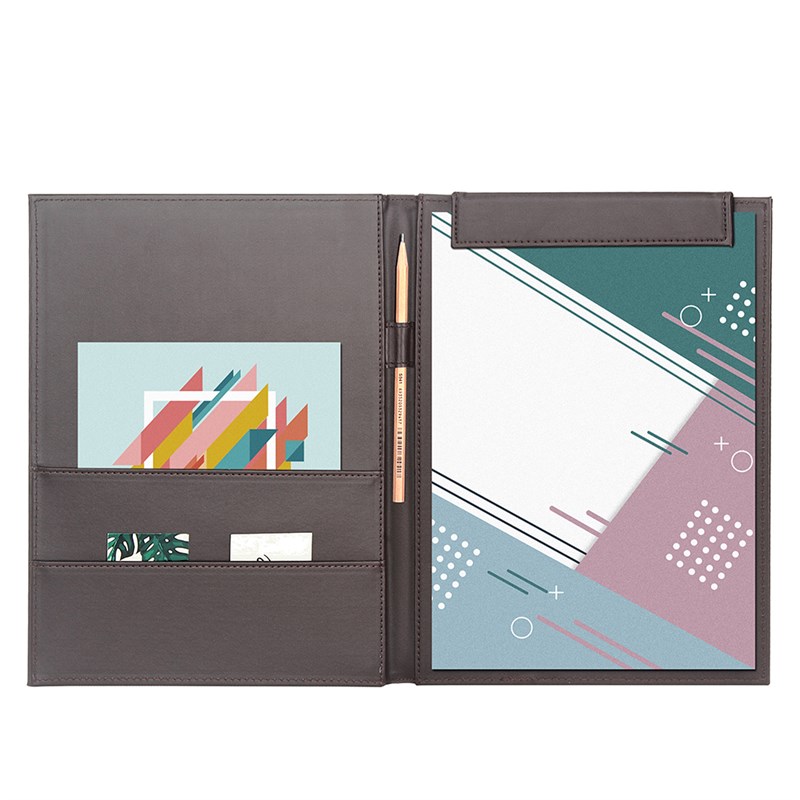 商务皮质多功能文件夹磁盖板插袋会议夹创意经理夹办公用品定制