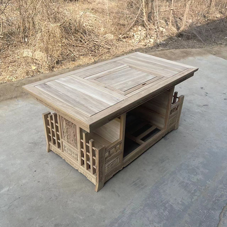 实木茶桌椅白茬胚中式茶台桌老榆木喝泡功夫茶桌茶具装一体