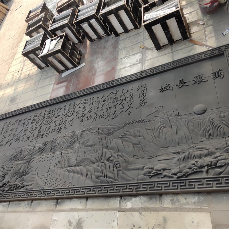 仿古定制砖雕青砖青石机器雕刻中式建筑影壁墙浮雕街景庭院装饰砖