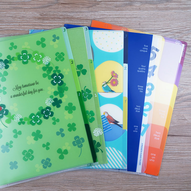 MIDORI办公学习文具多层文件夹索引资料夹档案夹插页夹型