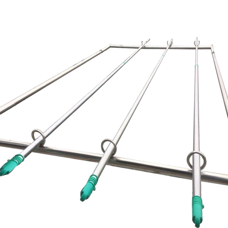 友利特晾衣杆单杆式阳台顶装不锈钢加厚伸缩家用室外免打孔龙门杆