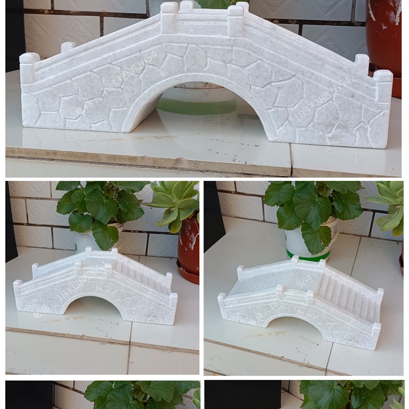 微景观石桥假山鱼缸造景小桥雕塑摆件微景观小石桥迷你小石桥造景