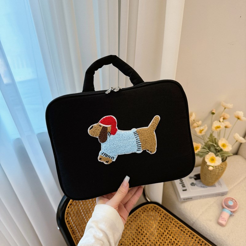 出口韩国小清新卡通腊肠狗手提内胆包11寸平板包14寸笔记本防震女