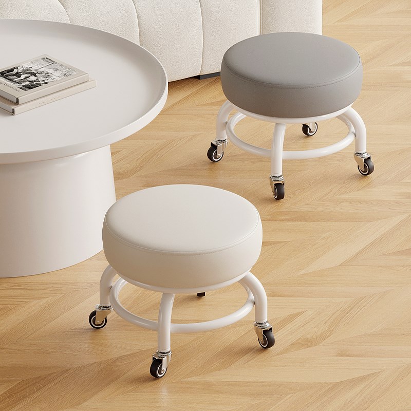 加厚万向轮小凳子软坐垫静音滑轮矮凳家用结实耐用创意圆凳小板凳