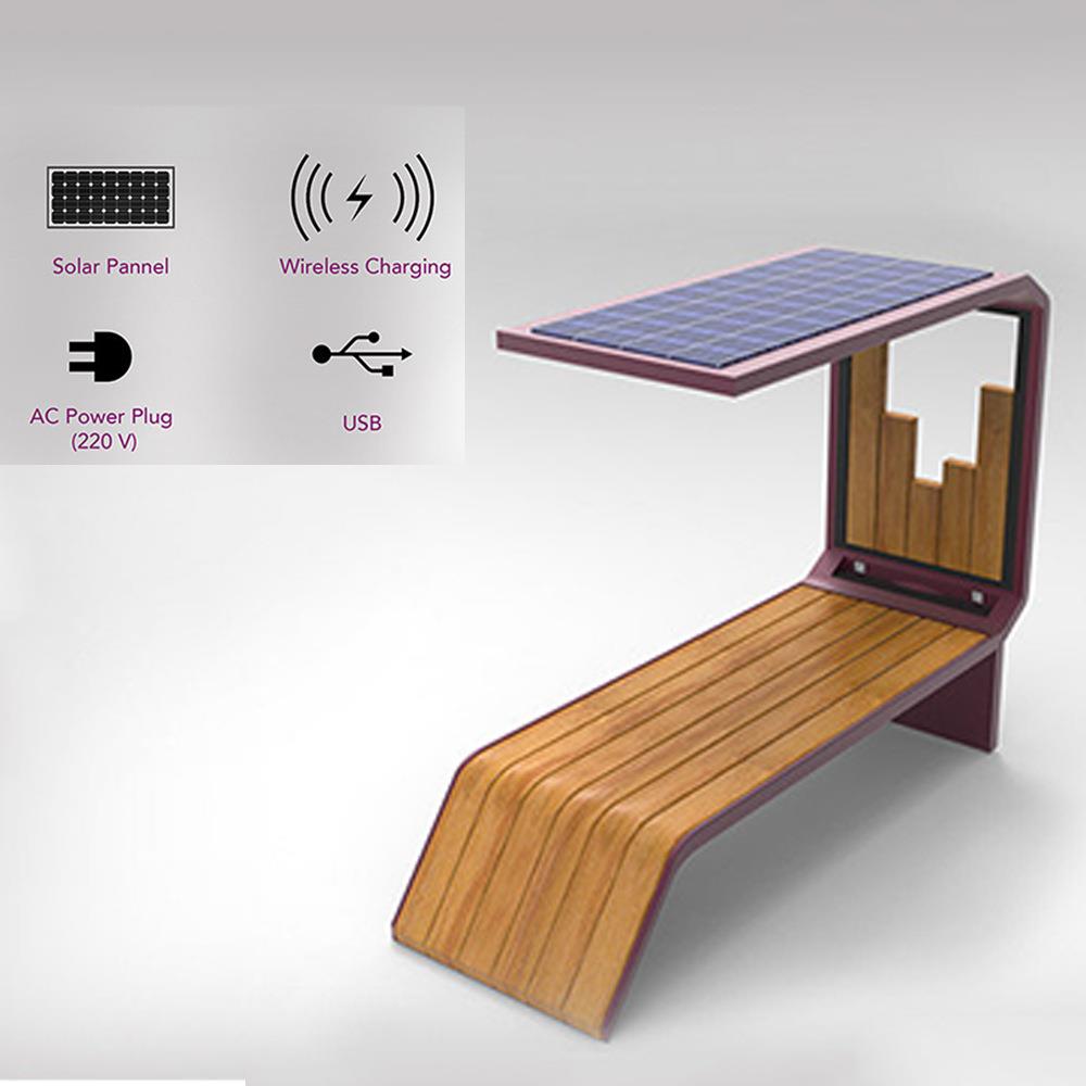 太阳能智慧公园智能座椅手机充电夜晚灯 LED太阳能靠背椅厂家直销