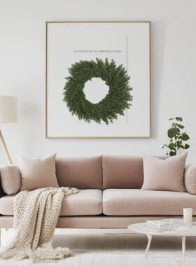 圣诞绿色松针花环52CM20寸塑胶圈门挂装饰摄影道具婚庆软胶花环