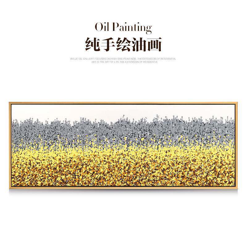 瑞杰 手绘油画《金银满载》 现代简约客厅装饰画 抽象卧室床头画