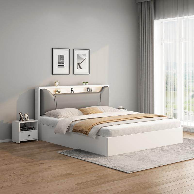 白色榻榻米板木结合箱体床宾馆1.8米双人大床加密床板民宿床